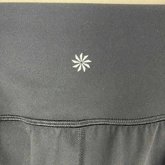 Athleta Elation Pants Women Medium Black Tapered Pleated Stretch Knit Athleisure - Picture 14 of 14